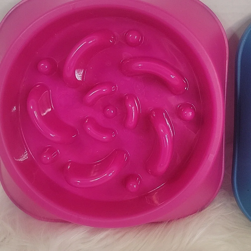 Slow Feeder Dog Bowl - Pink and Blue Set‎ of 2